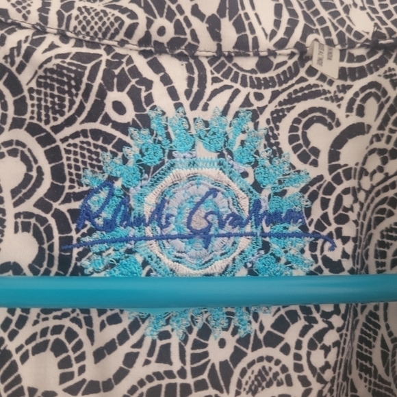 Robert Graham Valentina Tunic black and white print Size Small - Picture 11 of 14